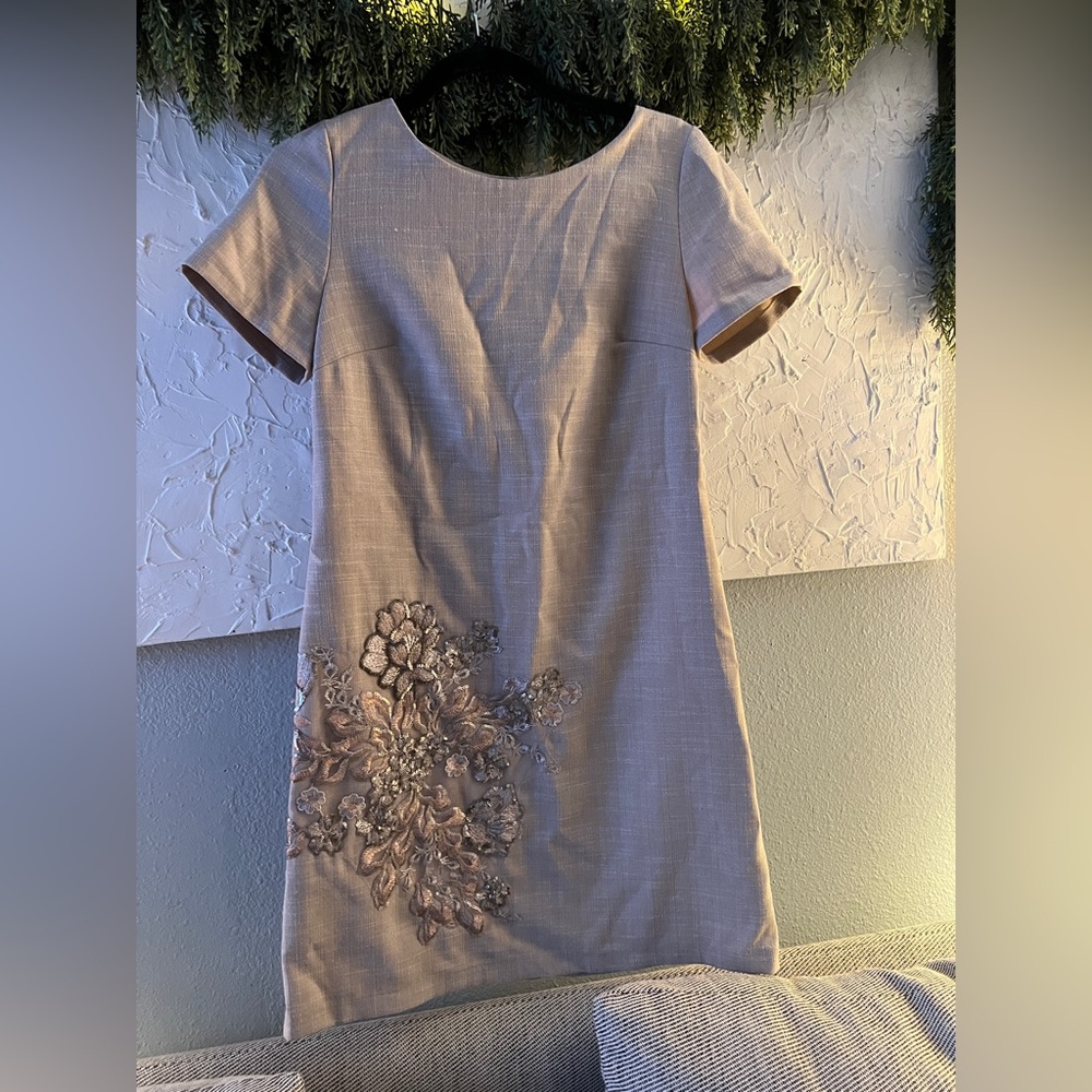 Elegant Floral Embroidered Mini Dress
